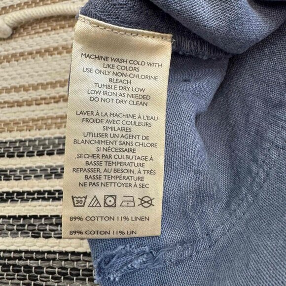 Free People Women's Coney Beach Shorts Bohemian Linen Blend Blue Mirage Size Med - Picture 13 of 13